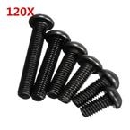 Suleve™ M3CH2 M3 Carbon Steel Allen Bolt 4-20mm Button Head Hex Socket Cap Screw Bolt Metric 120pcs 