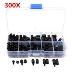 Suleve™ M3NH1 M3 Nylon Screw Black Hex Screw Nut Nylon PCB Standoff Assortment Kit 300pcs 